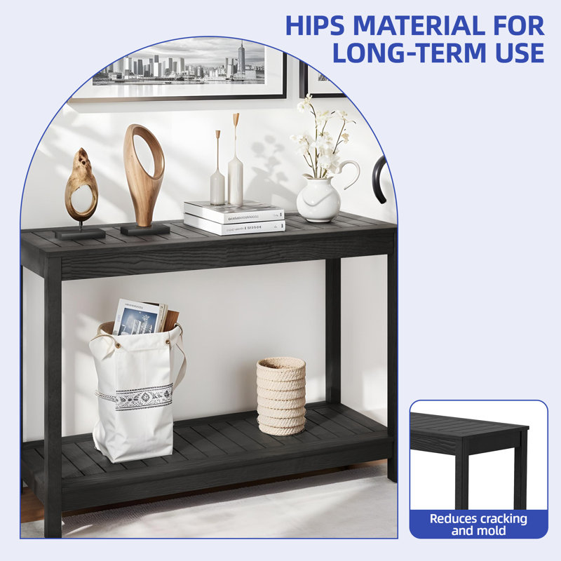 Dhevansh 38.3'' Console Table, Black