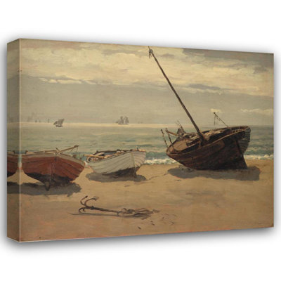 "Bateaux sur la plage. Skagen" par Wilhelm Xylander, reproduction d'art sur toile tendue avec châssis