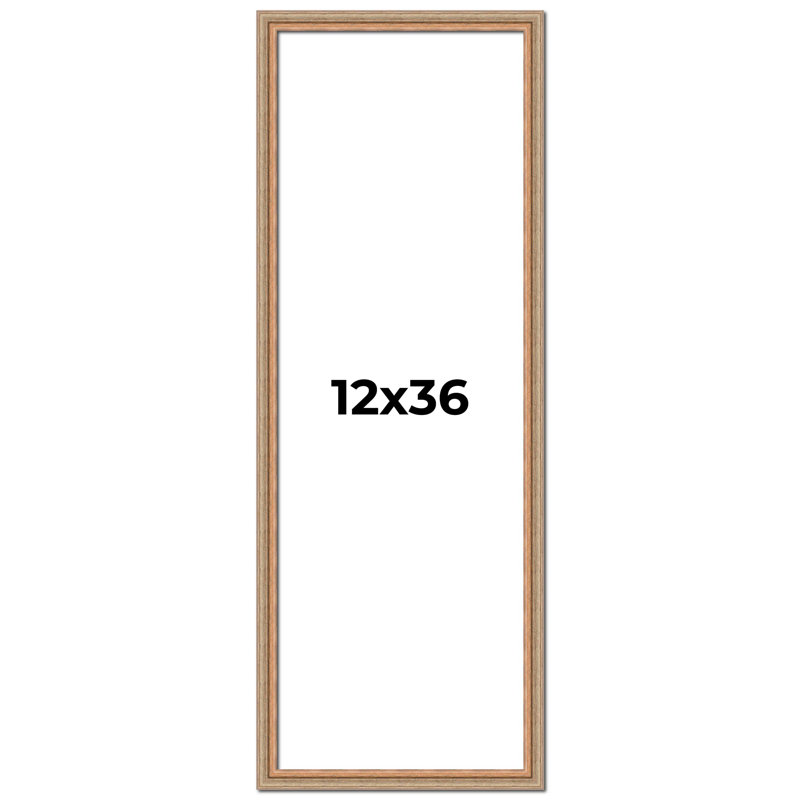 Jaronte Beige Solid Wood Single Picture Frame, 12" x 36"