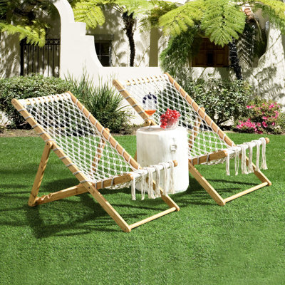 Pair Of Handwoven Patio Chairs With Wear - Seat, Suitable For Outdoor Spaces Such As Beach And Living Room, No Installation, 18.01 In Width, 23.03 Package Width Seat Balcony Rope, Assembly, 4.33