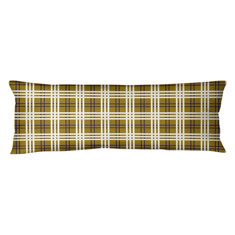 Polyester Medium Pillow, Gold/Purple/White, Plush Fleece