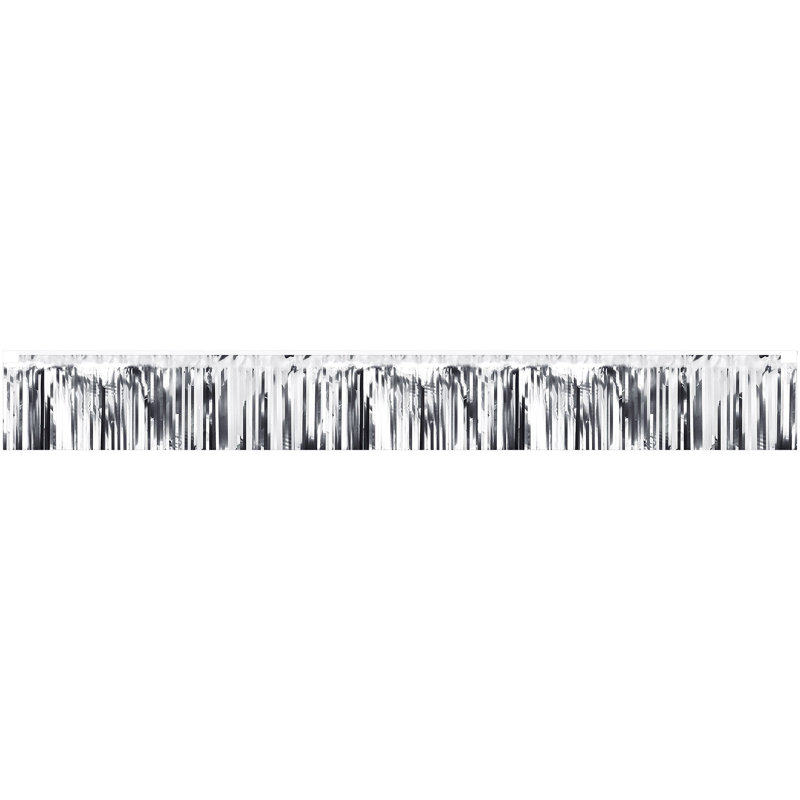 Bannière à franges métalliques 7,5 po x 5 pi, paquet de 12, Argent