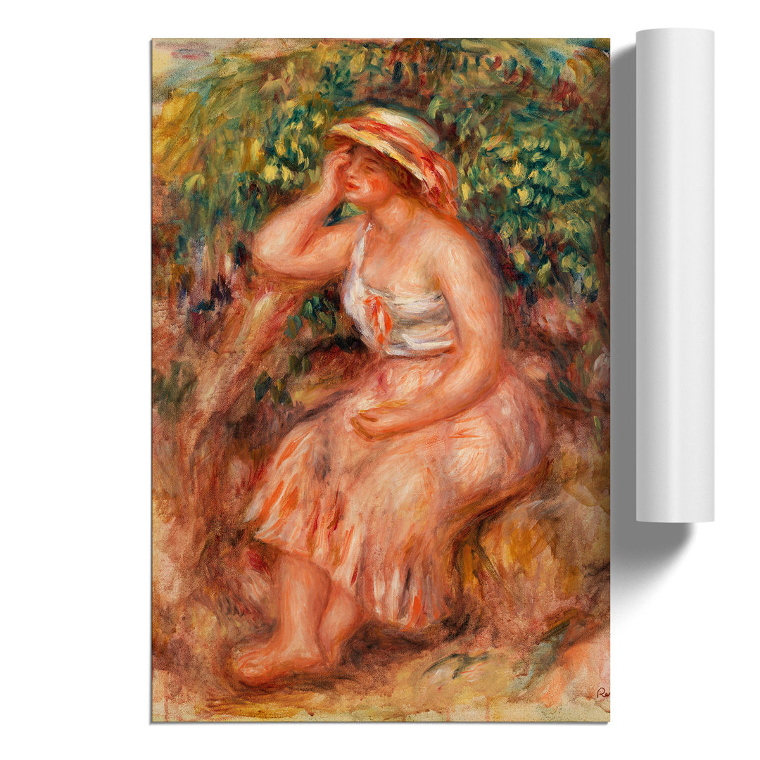 Woman Daydreaming by Pierre Auguste Renoir - Frameless Print