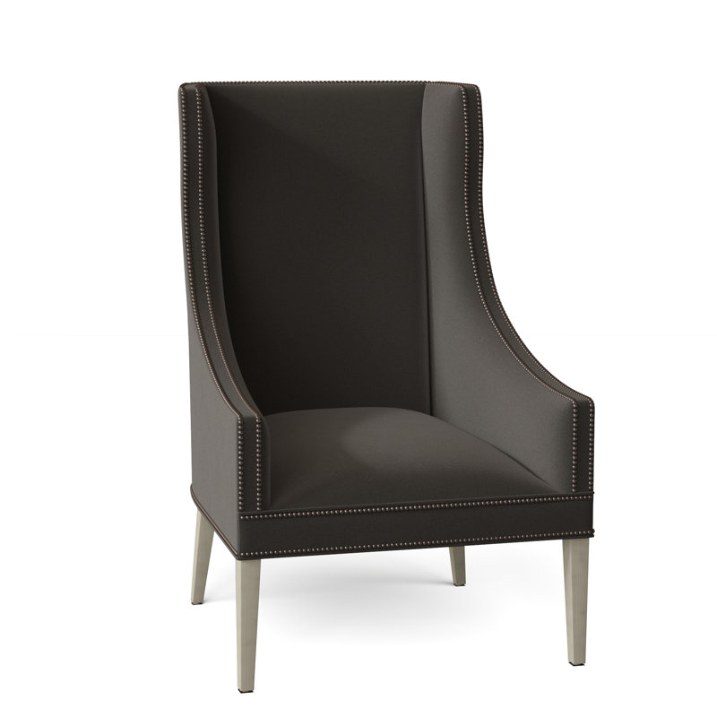 Frances Wingback Chair, Aged Bronze, 9930 Driftwood, Charcoal