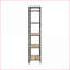 Bibliothèque, structure ouverte industrielle avec 5 tablettes fixes, chêne antique et amp; Finition gris sable | Métal | Bois synthétique