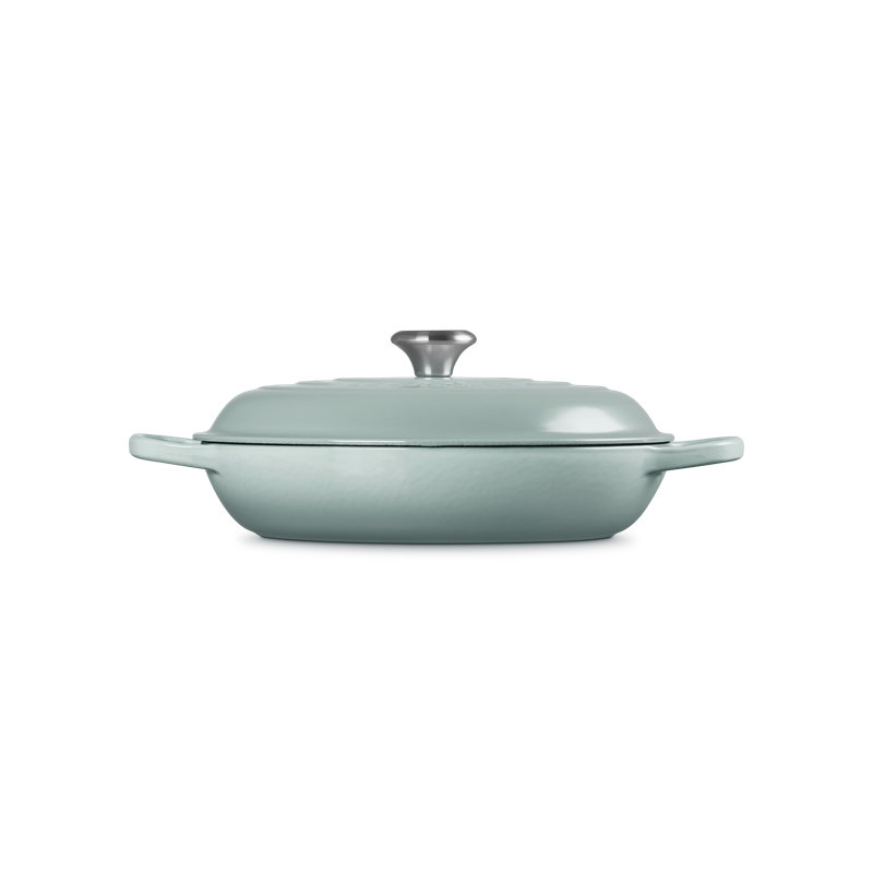 Le Creuset Signature Enameled Cast Iron Braiser with Lid, 3.5 quarts, Sea Salt