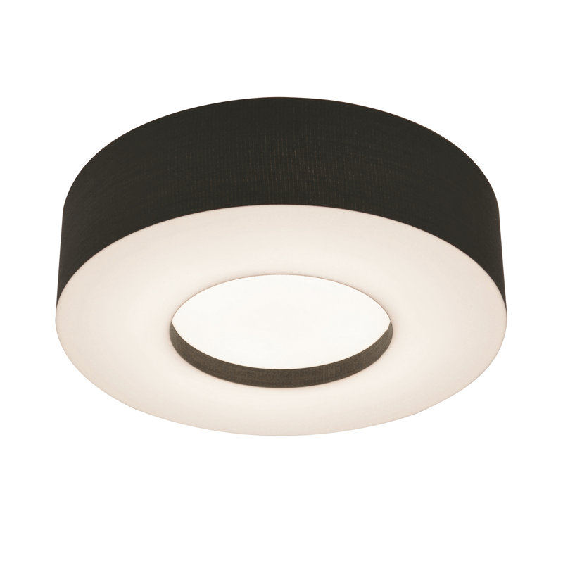 Plafonnier encastré cylindrique simple à DEL 15 po Frerichs, Noir, H 3,75 po x l 12,25 po x P 12,25 po