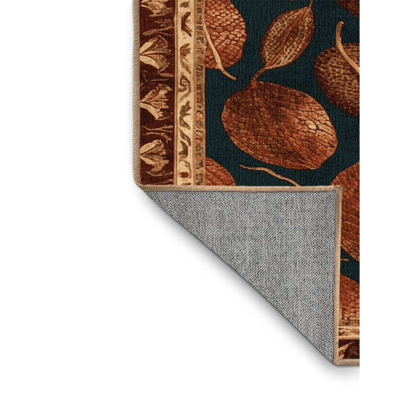 Washable Snake Fruit Salak Fruits Area Rug, Round 7'
