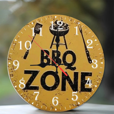 Horloge murale en bois 10 po, mouvement silencieux, à piles (piles AA non incluses), décor artistique, parfait pour les décorations