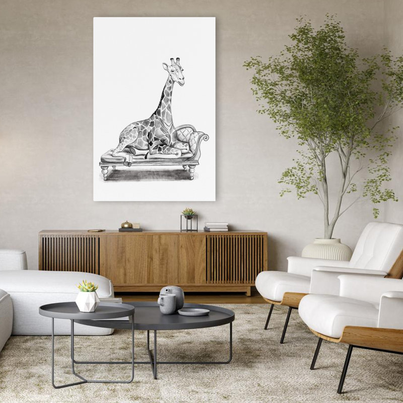 Chaise longue girafe - Art contemporain amusant, H 48 po x l 32 po