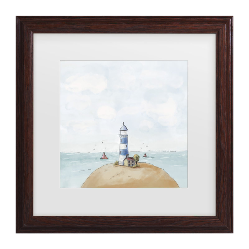 Œuvre d'art encadré par le phare bolognais style bolognais, H 13,75 po x l 13,75 po