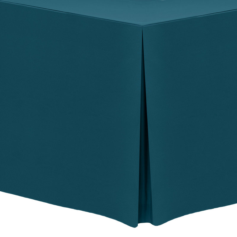Ultimate Textile Fitted Polyester Tablecloth Rectangular Tables, 60" x 29", 2, Lagoon