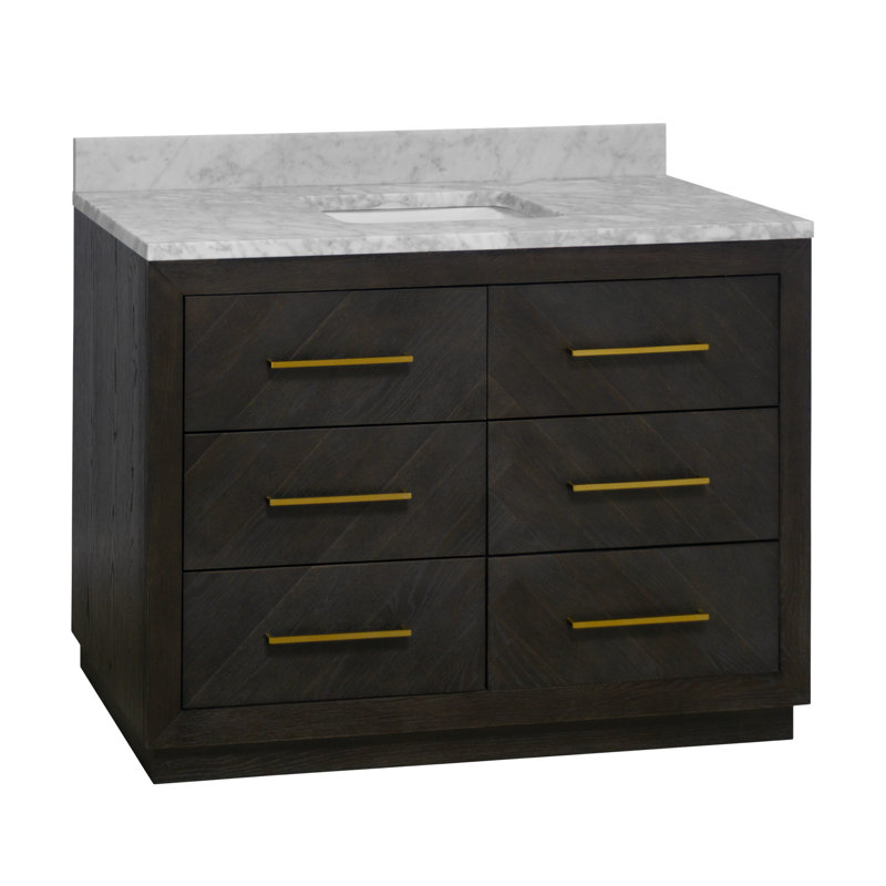 Ensemble de meuble-lavabo simple 48 po Rumalda, Chêne foncé