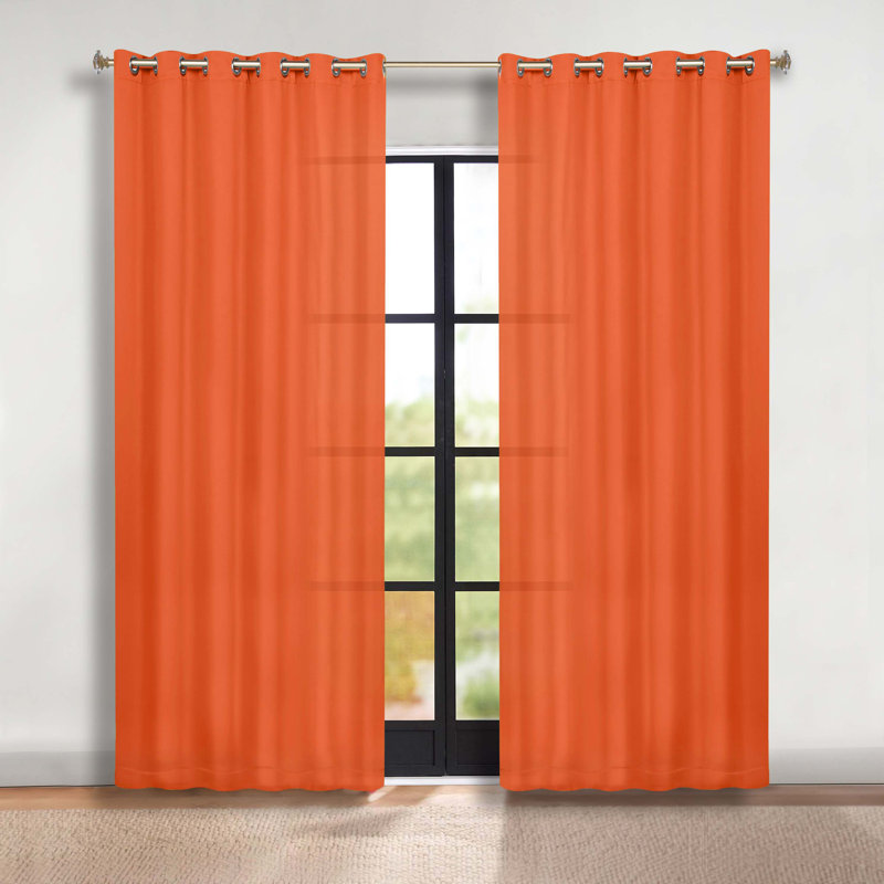 Paire de rideaux obscurcissant avec œillets Millendon, Rouille, L 70 po x L 84 po