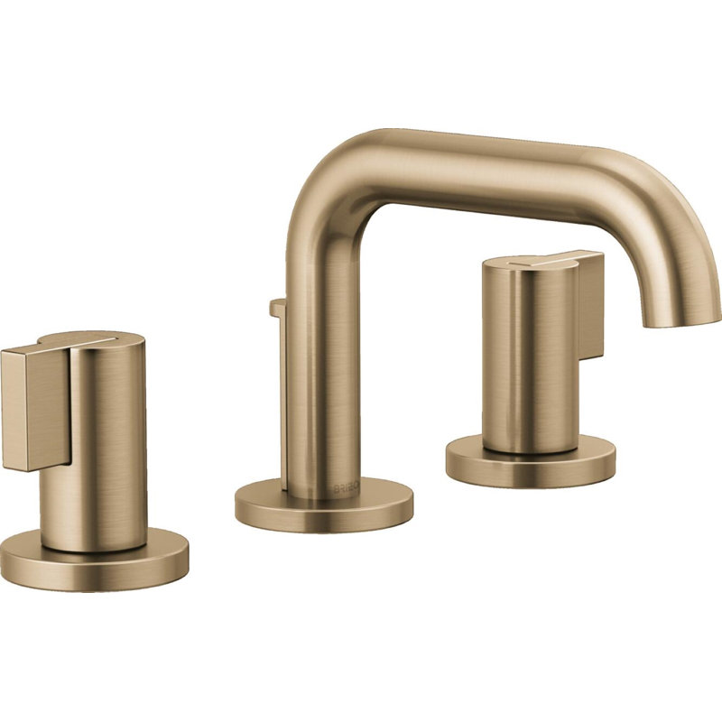 Litze® Widespread Lavatory Faucet With Low Spout, Lever Handle, Luxe Gold, 1.5 GPM