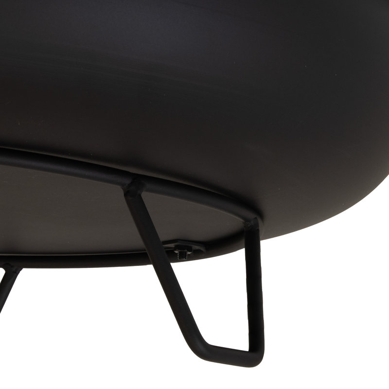 Lemeiux 23" Round Wood-Burning Black Finish Steel Fire Pit Bowl