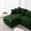 Canapés modulaires spacieux, mobilier de maison moderne en chenille, canapé en forme de L vert