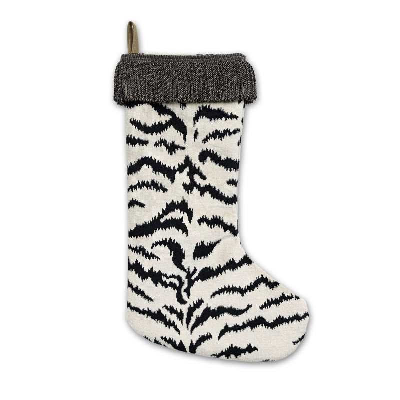TIGRE STOCKING / TRIM, Blanc/Noir