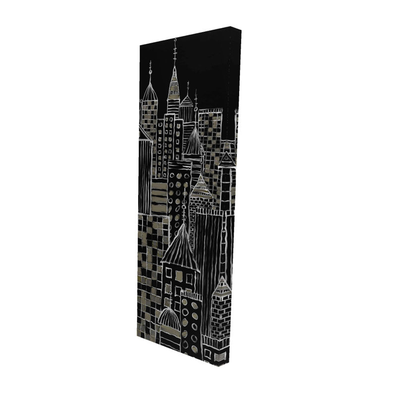 Toile noire illustrative City Towers - décor de salon