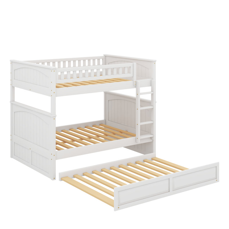 Lit superposé double au-dessus de double avec lit gigogne Joise Kids, Blanc