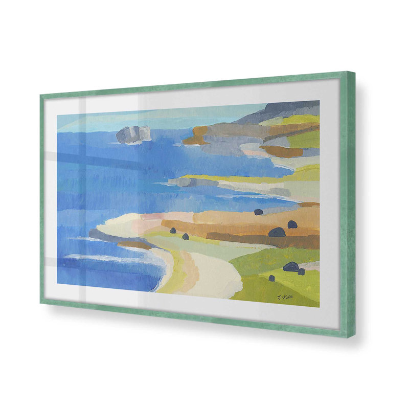 «Irish Coastal Whimsy», impression sur papier par Jan Weiss, Citronnelle, H 12 po x l 15 po x P 1,375 po