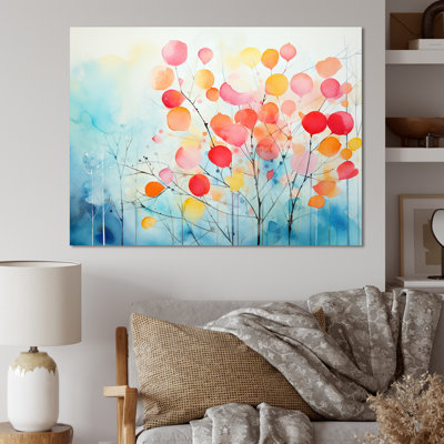 Colorful Spring Tree Pink And Blue - Tree Wall Art