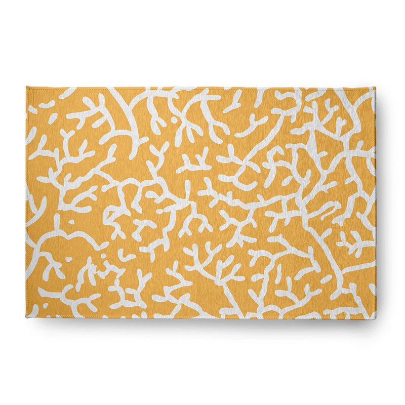 Bitner Chenille Abstract Indoor / Outdoor Rug, Rectangle 4' x 6'