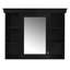 Armoire à pharmacie murale noire de 90,2 cm x 17,7 cm x 71,5 cm, idéale pour la salle de bain. Grand espace de rangement, charnières de porte réglables à fermeture douce, tablette en hauteur, style champêtre, avec miroir.