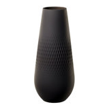 Villeroy & Boch Manufacture Collier Noir Carre, 10.25" Tall Porcelain Table Vase