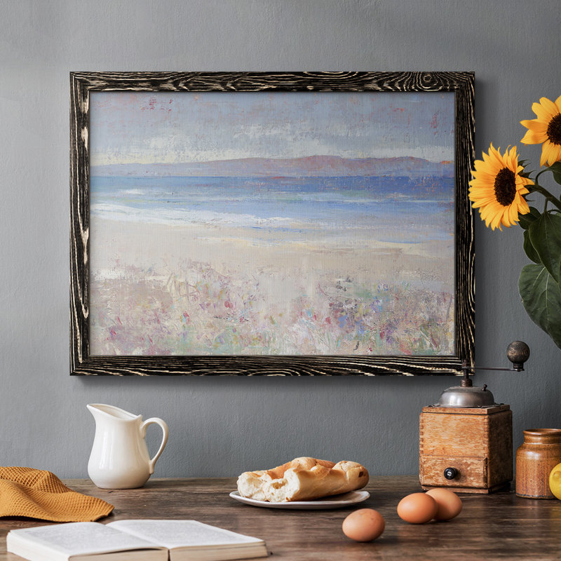 " Beach Textures I ", 14" H x 20" W x 1.5" D, Black