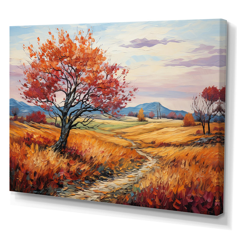 Vangogh Autumn Path I, encadré sur toile par Vincent Van Gogh, peinture, Toile tendue, 24" H x 32" W