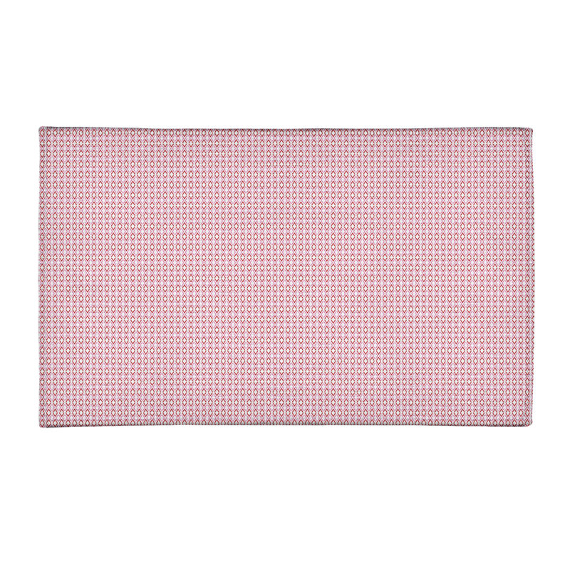 Tapis de zone rouge/rose fait main géométrique, Rectangle 4 pi x 6 pi