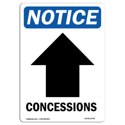 Concessions up Arrow Sign