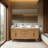 Hoult 72 in. Natural Teak Double Bathroom Vanity with Engineered Stone Top