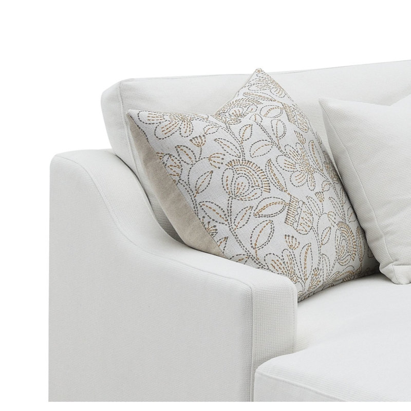 Canapé modulaire Valiant en chenille ivoire avec 4 coussins Valiant