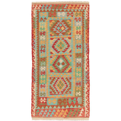 Runner Southwestern Wool Hand Woven 95cm X 195cm Area Rug
