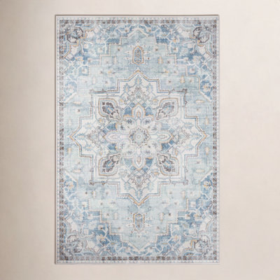 Maz Light Blue Oriental Rug