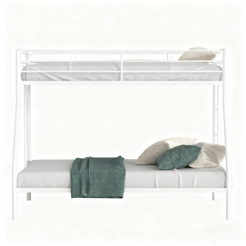 Bunk Bed with Built-in Ladder Included, White