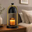 Lampe chauffe-bougie noire avec minuterie et contrôle à intensité variable