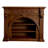 Retro Nut-Brown Solid Wood Freestanding Fireplace-132833615