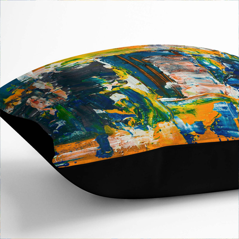 Abstract Square Throw Cushion, Black, 55 x 55 cm