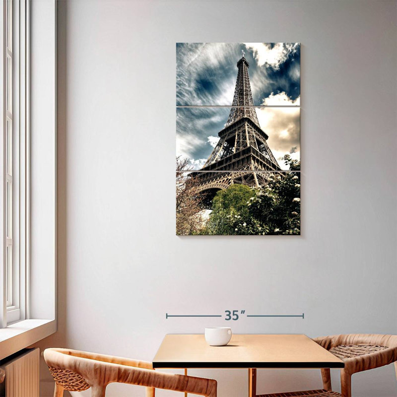 Nicci Eiffel Tower From Below, 57" H x 36" W