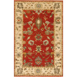 Essence Hand Knotted Wool Area Rug in Red