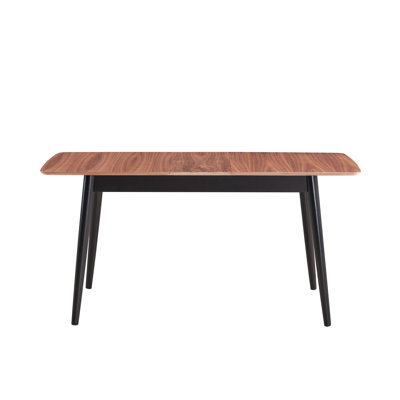 Rectangular Natural + Black Table - Enhances Room Decor Style Dining Design Wood And Contrast