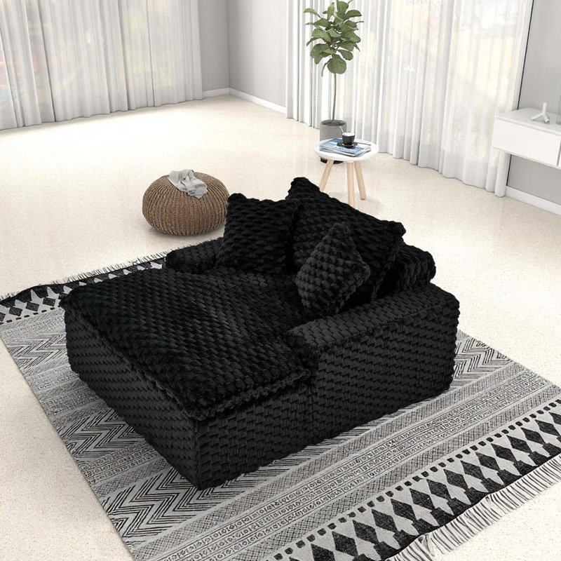 Canapé confortable Boneless Corduroy, Noir