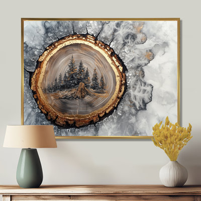 Crystal Forest Lansdcape Wood Slide - art mural forêt pour le salon