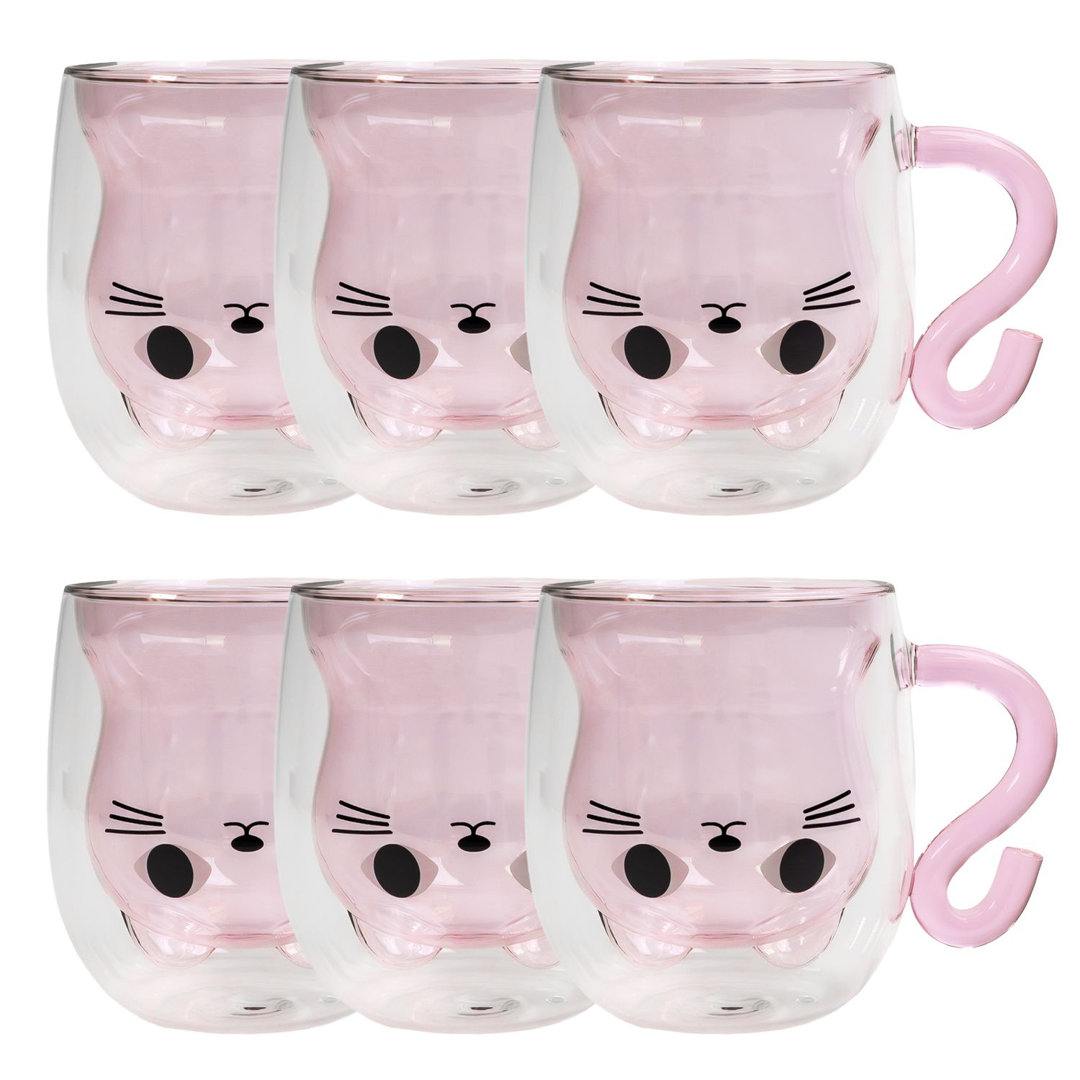 200ml Cat Insulated Glass Mug