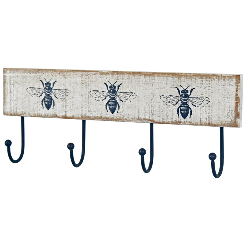 Juan Solid Wood Wall 4 - Hook Wall Mounted Coat Rack