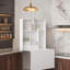 Floating Desk with Four Shelves, Soft White Particle Board, 33.3 x 23.7 Inches, Foldable Wall-Mounted Work Surface