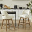 Ensemble de 4 tabourets de bar pivotants de 26 po de hauteur, siège rembourré en polyester sur structure en bois massif-1920880857-1926002408-1920880863